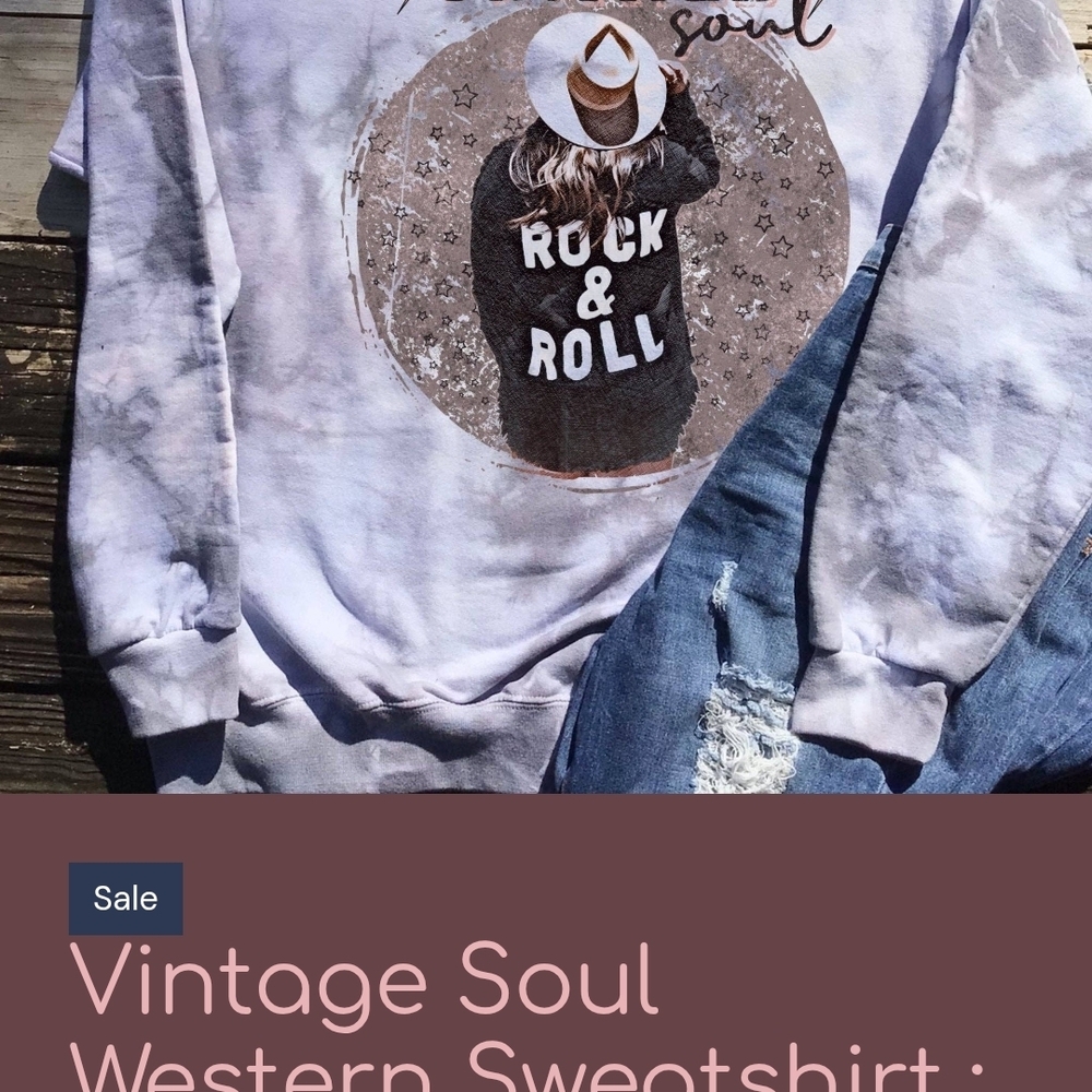 Vintage Tie-Dye Rock & Roll Crewneck Sweater